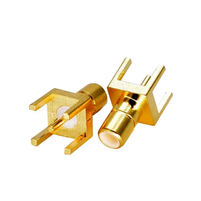 5/20/100 Piezas de Conector Macho SMB de Alta Calidad para Montaje en PCB, Dorado, Terminal Coaxial RF 5