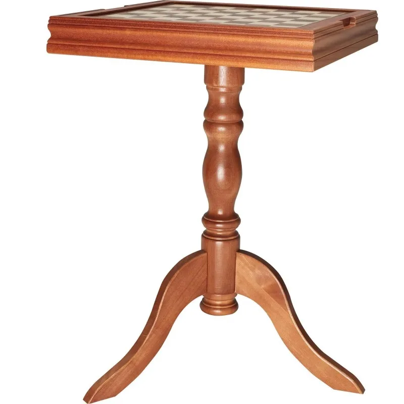 18-Inch wooden chess and backgammon table set