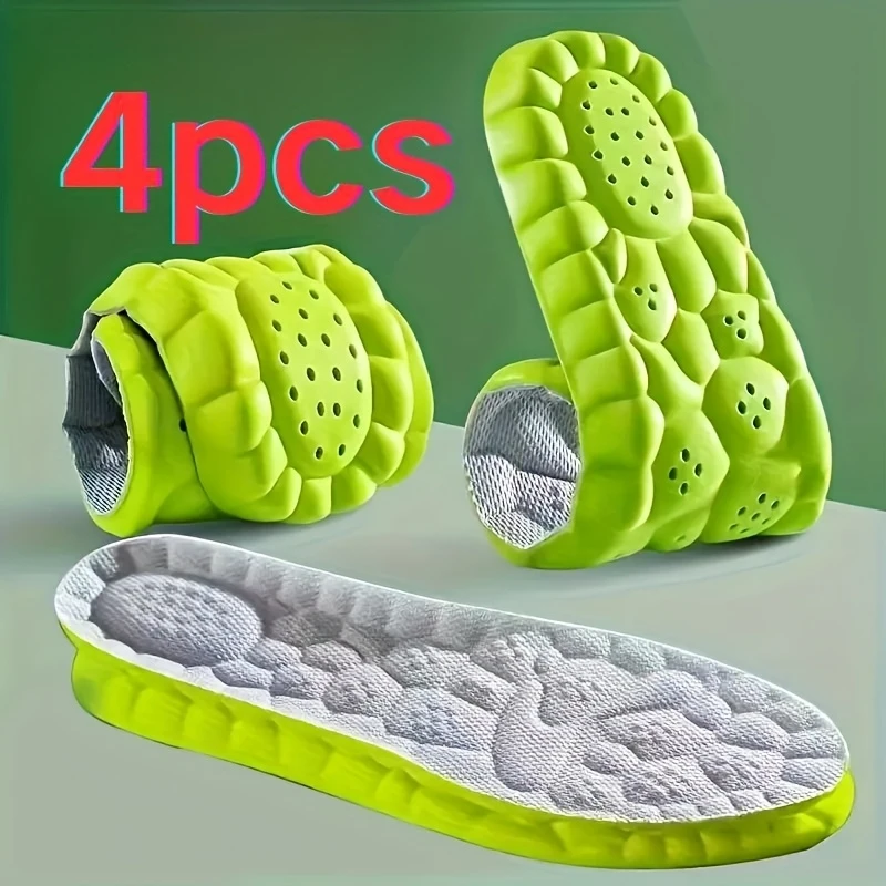 2Double/4Piece Pack Comfortable, soft, and breathable sports insoles Height-increasing pad Daily shoe use Unisex Comfort Pad