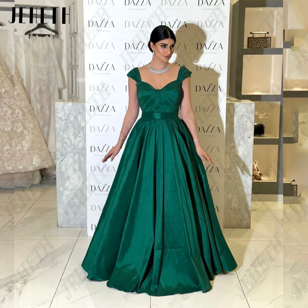 JEHETH Elegant Sweetheart Prom Dresses 2024 Green Cap Maniche Abiti da sera moderni in JEHETH Elegant Sweetheart Prom Dresses 2024 Green Cap Sleeves Modern Evening Gowns Satin a-line Arabia saudita 0. 0 yochrobuncin ex