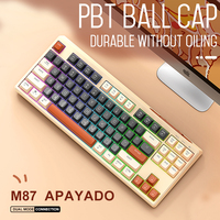 M87 Bluetooth Keyboard, 2.4G Wireless Dual Mode, PBT Ball Cap, Rainbow Light, Suitable for Computers, Laptops, and Mac