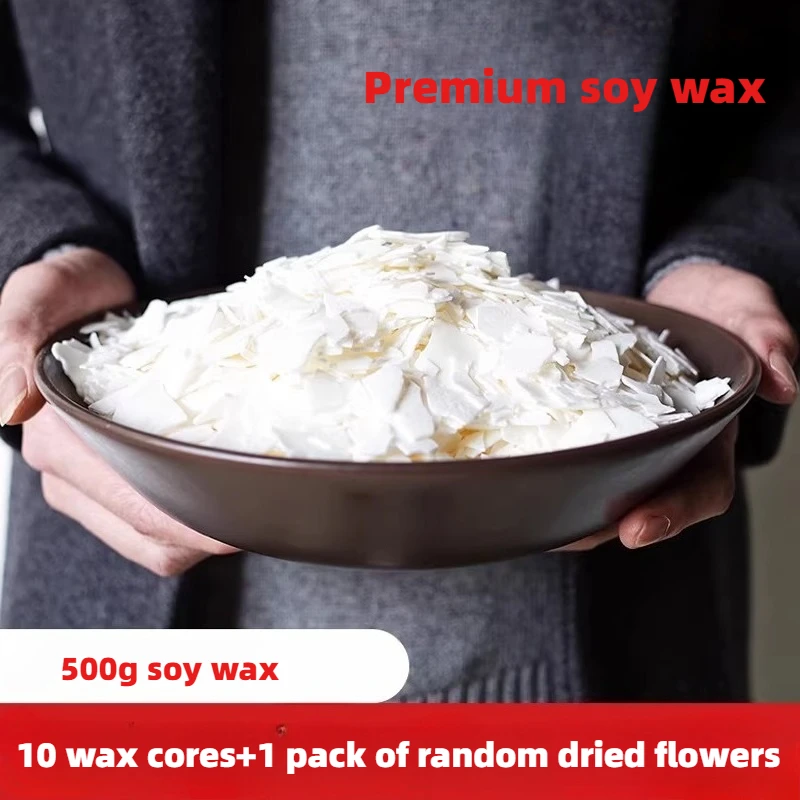 

Соевый и пчелиный воск, бездымное сырье, 500 г/упаковка, для изготовления свечей ручной работы, восковой наполнитель, сухоцветы, простой набор инструментов