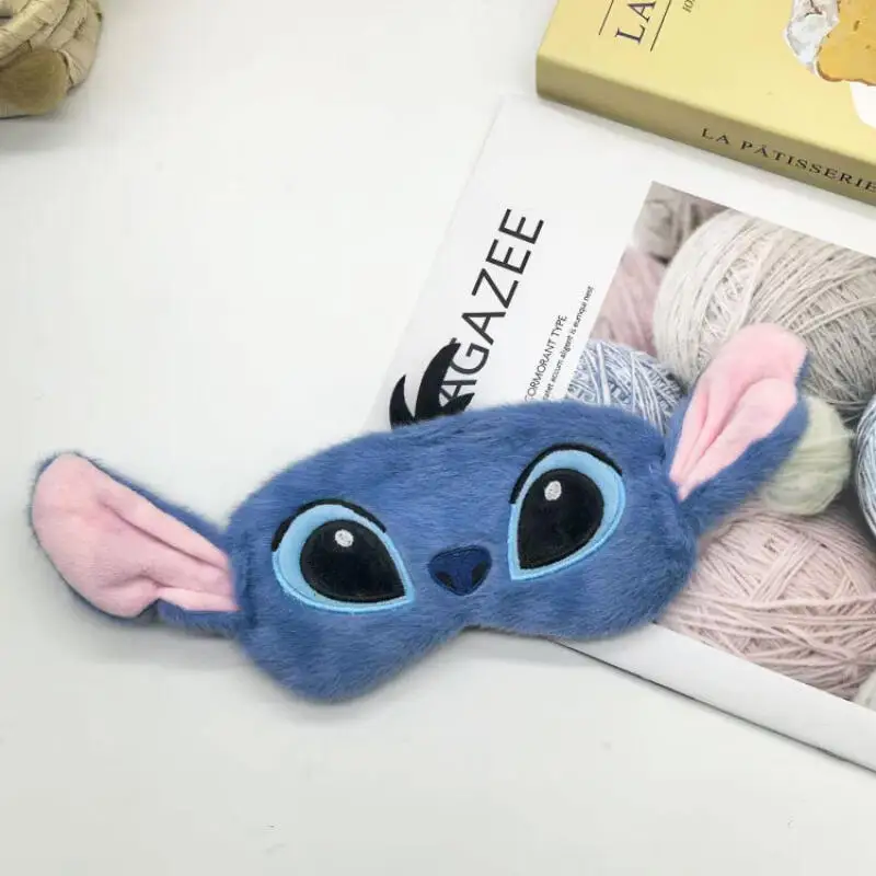 Urocza maska na oczy Stitch Anime Disney Cartoon Pluszowa maska do spania Miękka, oddychająca maska podróżna dla kobiet i mężczyzn na prezent