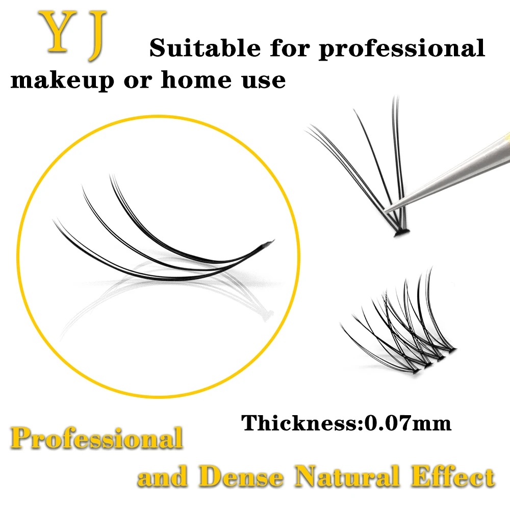 Kimcci Y J 30 Bundles Mink Eyelash Extension Segmented False Bundles Eyelash Natural 3D Russian Volume Faux Eyelashes Individual