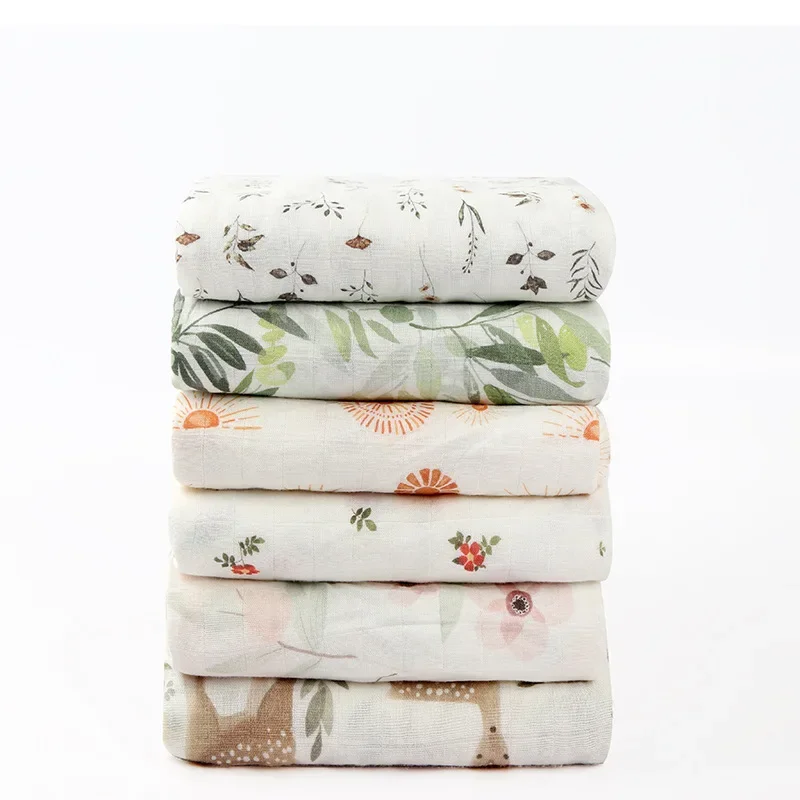 Newborn Cotton Muslin Gauze Blanket 120x120cm Swaddle Blanket Baby Blanket Bamboo Muslin Swaddle Neutral Receiving Wrap