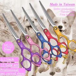 Crane Professional 6.25 inch Curved High-end Scissors Pet Grooming Scissor For Dogs Cats Grooming VG10 Steel Made In Taiwan