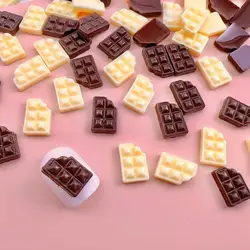 50pcs Resin Chocolate Cookies Nail Charms Simulated Luminous Cute Biscuit Nail Art Decoration Accessories DIY Ornaments Crafts