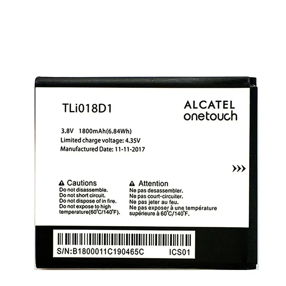 High Quality 1800mAh TLi018D1 Battery For Alcatel one touch OT-5038 OT-5051D OT-5051X Pixi 35 5038D POPD5 Cell Phone