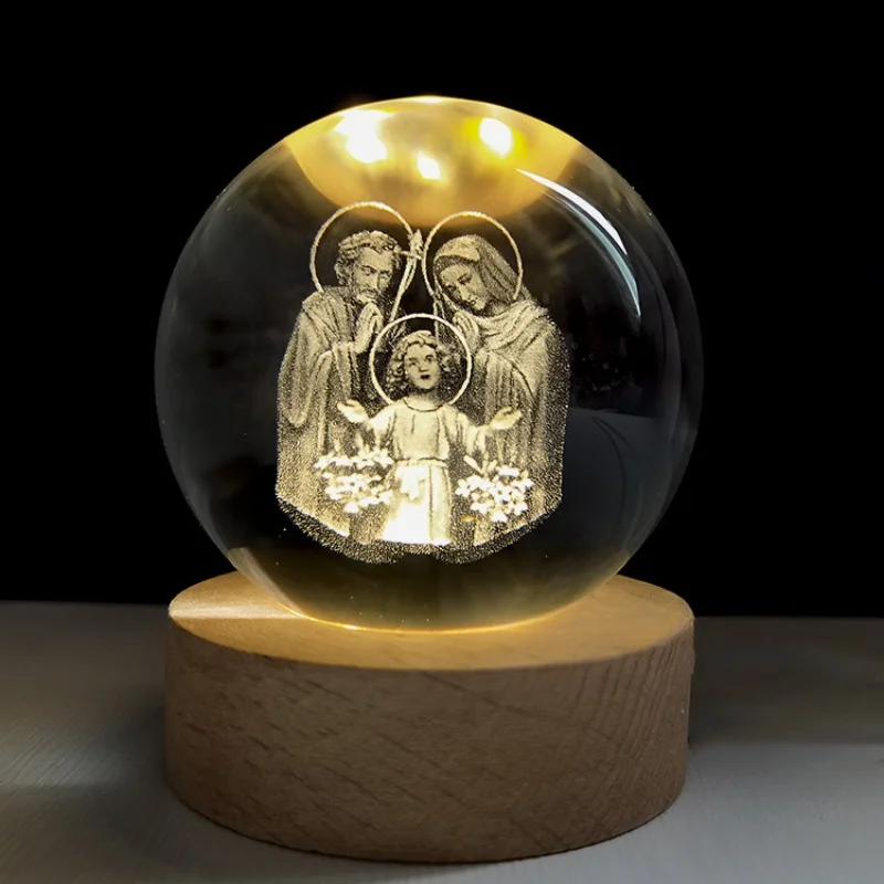 Crystal Ball Jesus Angel Maria Creative Desktop Decoration Hot Selling and Hot Selling Products Sphere Balls Home Accessories