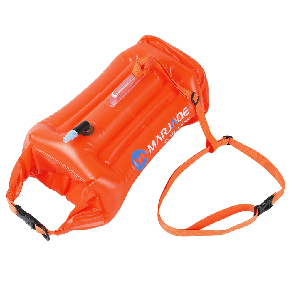 20L Swim Safety Float with Adjustable Waist Belt Air Dry Bag Device Buoy with Storage Room Swim Buoy for Boating Fishing Camping