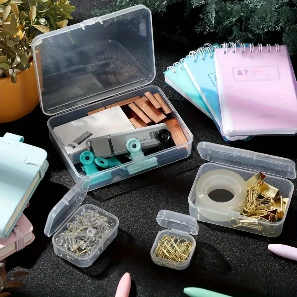 28 Stück Transparente Kunststoff-Aufbewahrungsboxen mit Deckel, Staubdichte Behälter für Perlen, Spielzubehör, Karten, Bastelbedarf, Büro, Küche, Samen – Detail 4