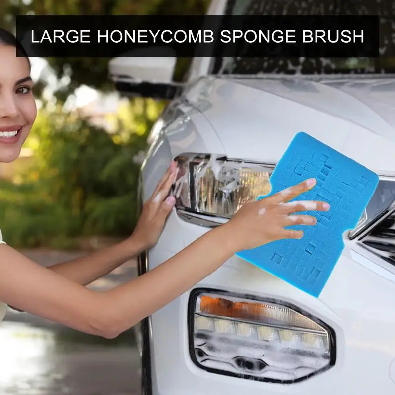 

Car Washing Sponge Large Size Cut Soft Foam Grid Super Absorbent Sponge Brush Dusting Car Cleaning Tools Accessories 1PC