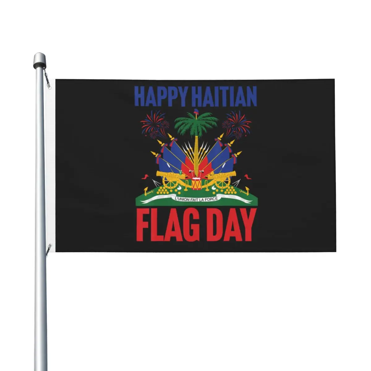 Happy Haitian Flag Day Flag Fashion Polyester Hanging Flags 90X150cm Graphic Banner For Festival Home Decoration