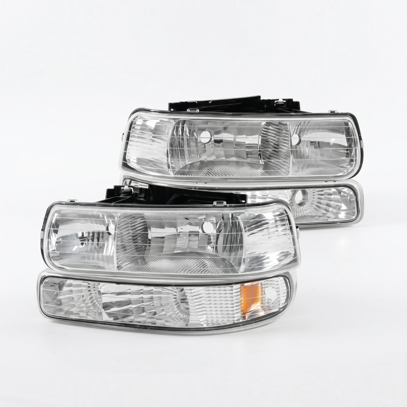 Replacement Headlight Assembly Chrome Housing Headlight Assembly Lamp Bright Dustproof for Truck Owners, Collision Repair