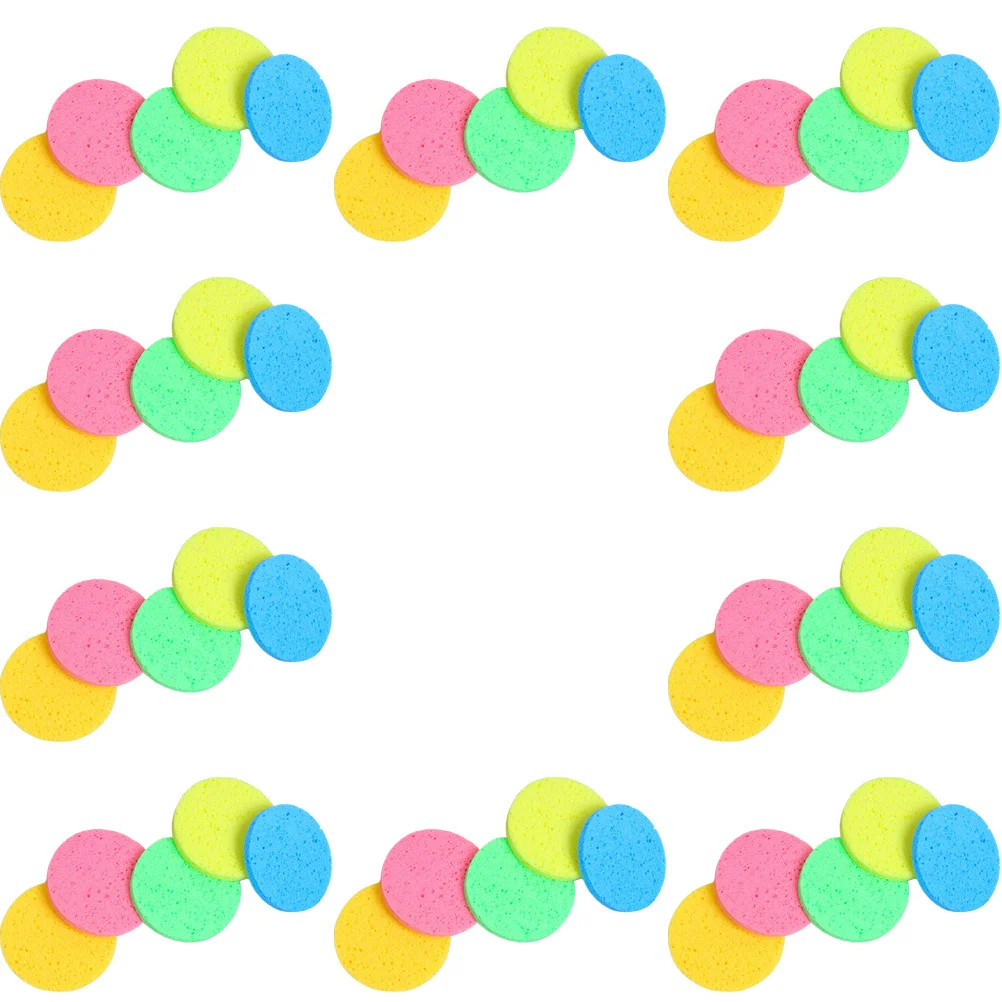 50 szt. Gąbek do oczyszczania twarzy, celluloseowych gąbek do demakijażu, złuszczających gąbek do pielęgnacji skóry, do mycia twarzy, puderki do pudru