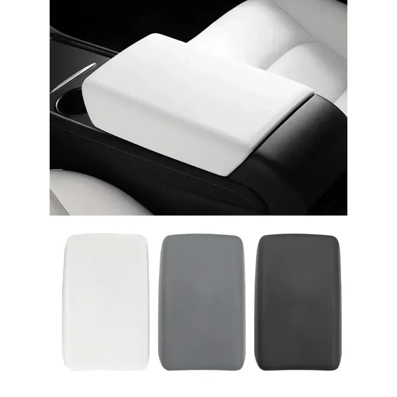 Armrest Box Cover for Tesla Model 3 Y Handrail Box Center Console Protective TPE Snap-in Installation Car Decoration Accessories