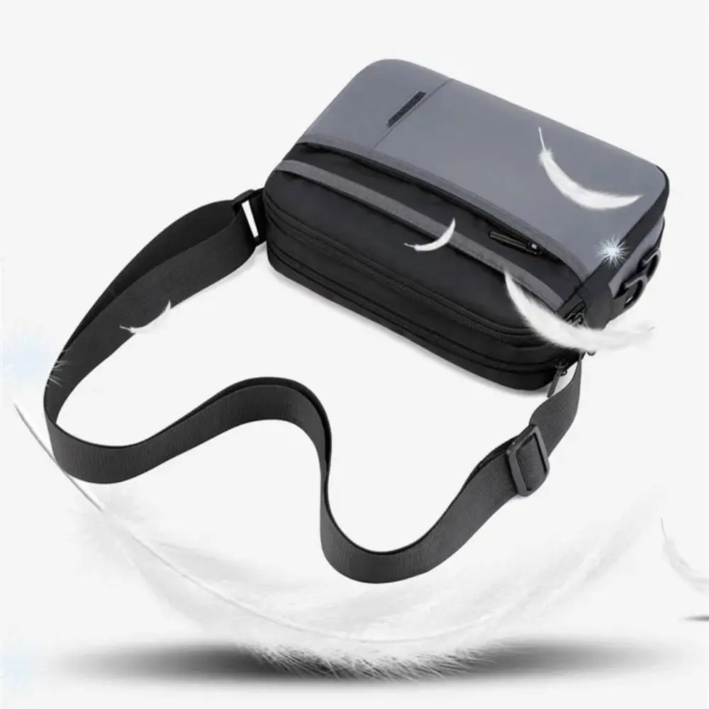 Single Shoulder Men's Shoulder Bag Fabric Large Capacity Man Messenger Bag Multi-functional Square Nylon Crossbody Bag Hiking