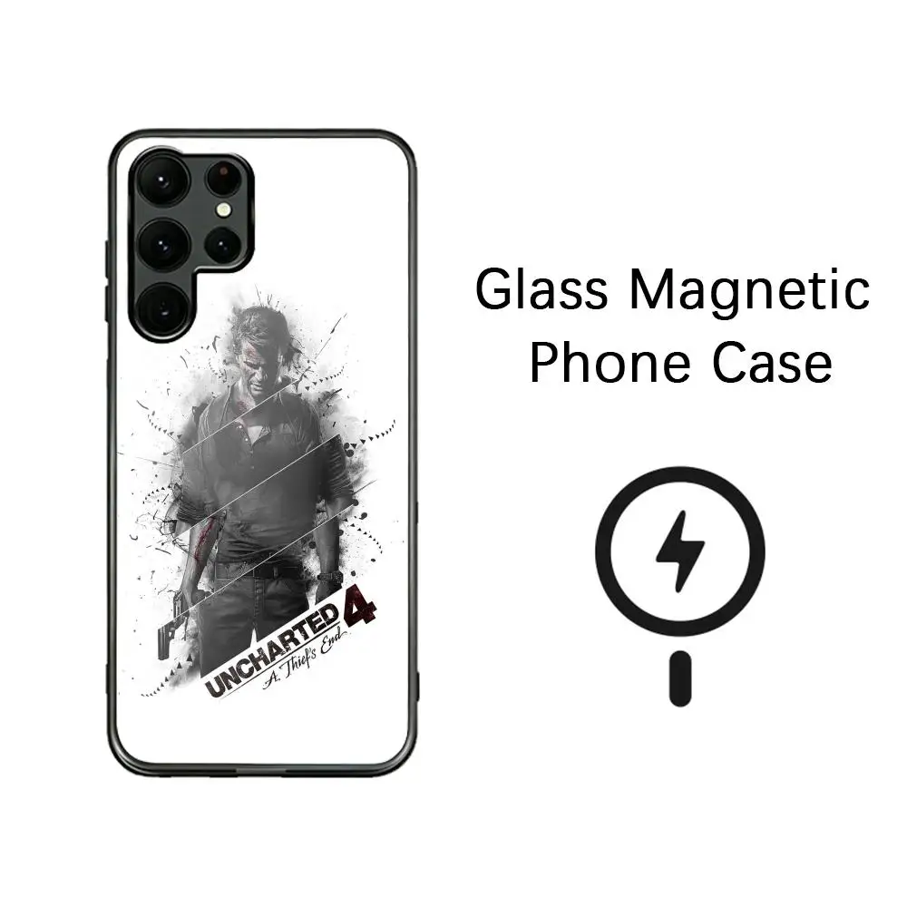 Fashion Uncharted 4 A Thief's End Phone Case For Samsung S26 S25 S24 S23 S22 S21 S20 Plus Ultra Note20 Glass Magnetic Case