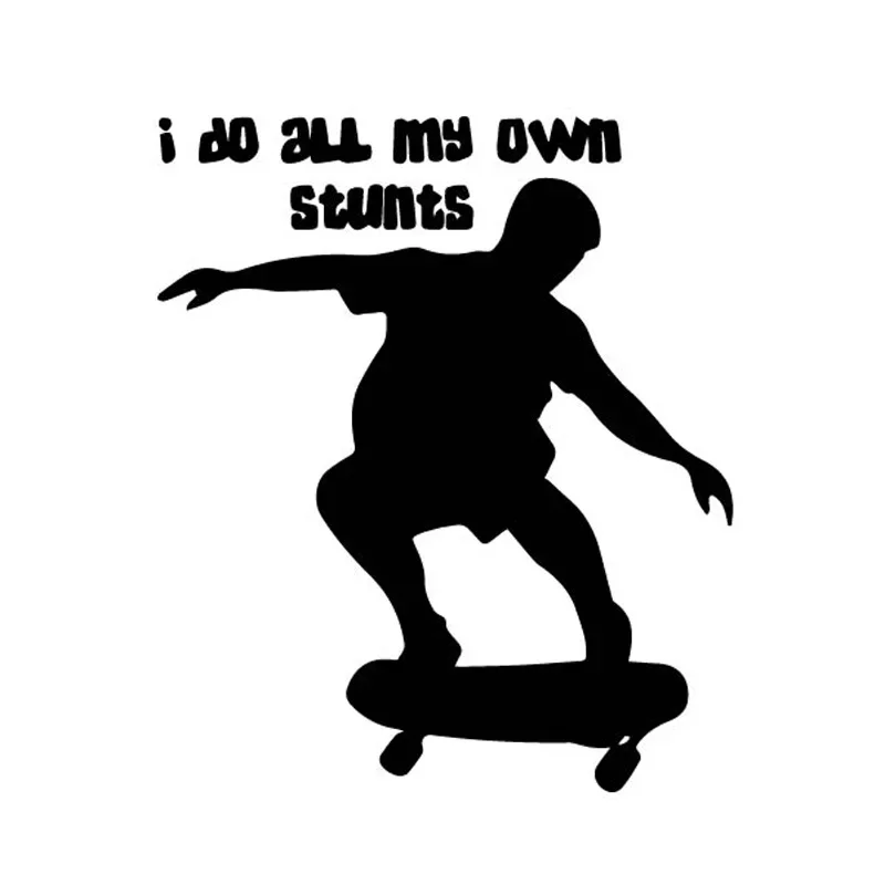 

Car Stickers Are Dizzying Words, Stunt Skateboards Made By Myself, PVC Car Decoration Accessories, Black/white,15cm*13cm