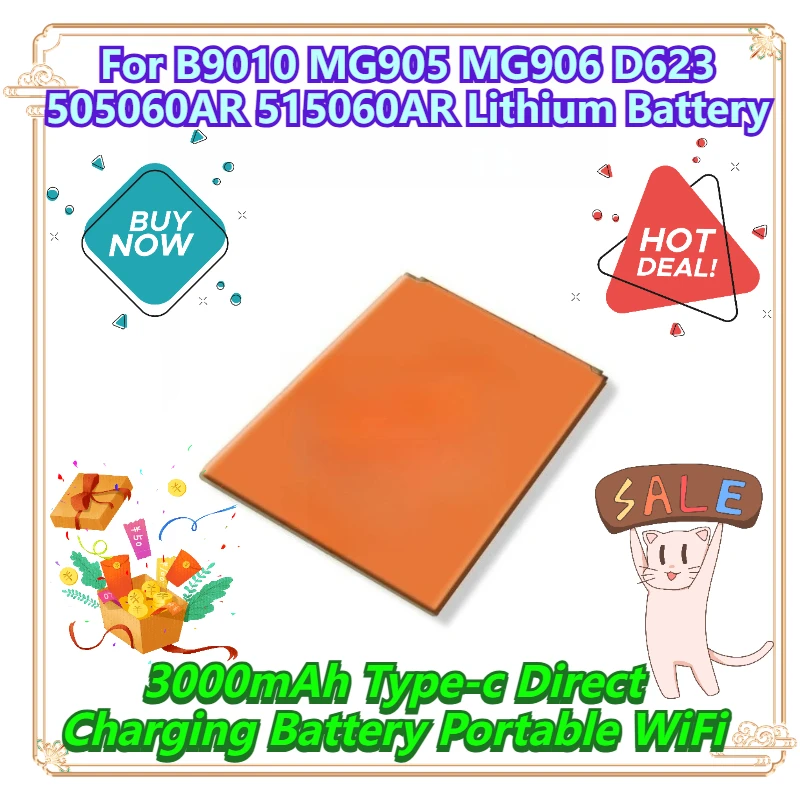 

3000mAh Type-c Direct Charging Battery Portable WiFi For B9010 MG905 MG906 D623 505060AR 515060AR Lithium Battery