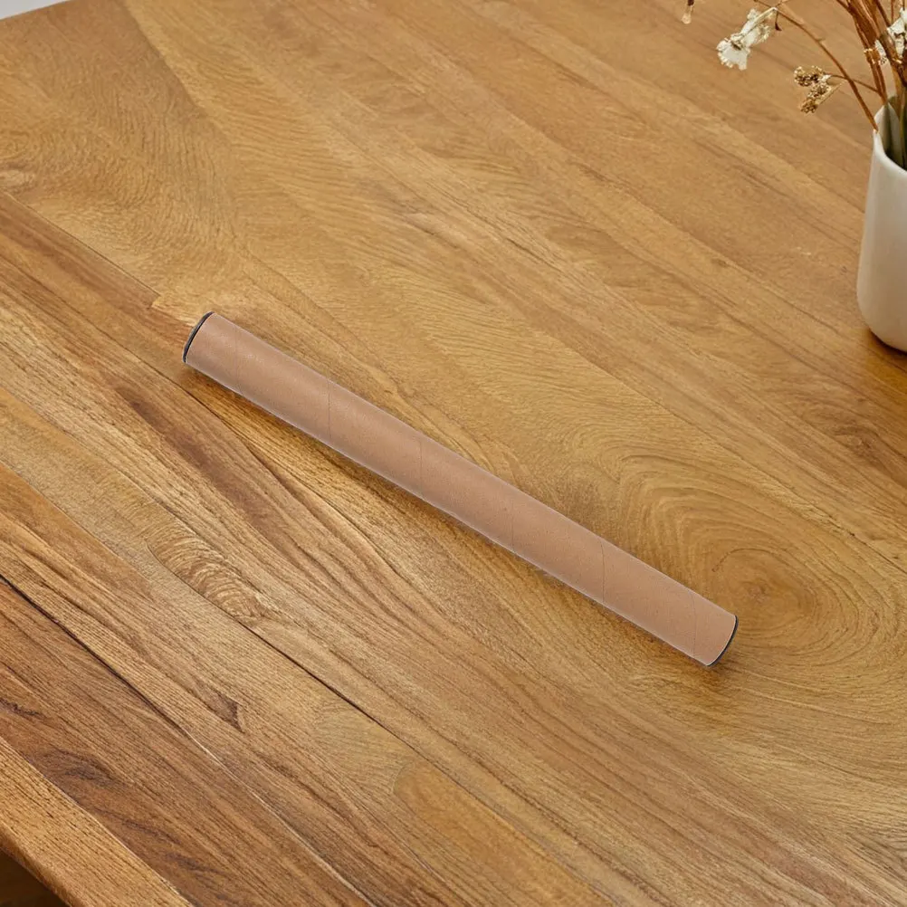 8 Buah Tabung Pengiriman Kertas Kraft Tabung Pos untuk Pengiriman Poster Karya Seni Dokumen dengan Tutup Ujung Plastik Tabung Kertas Gulung