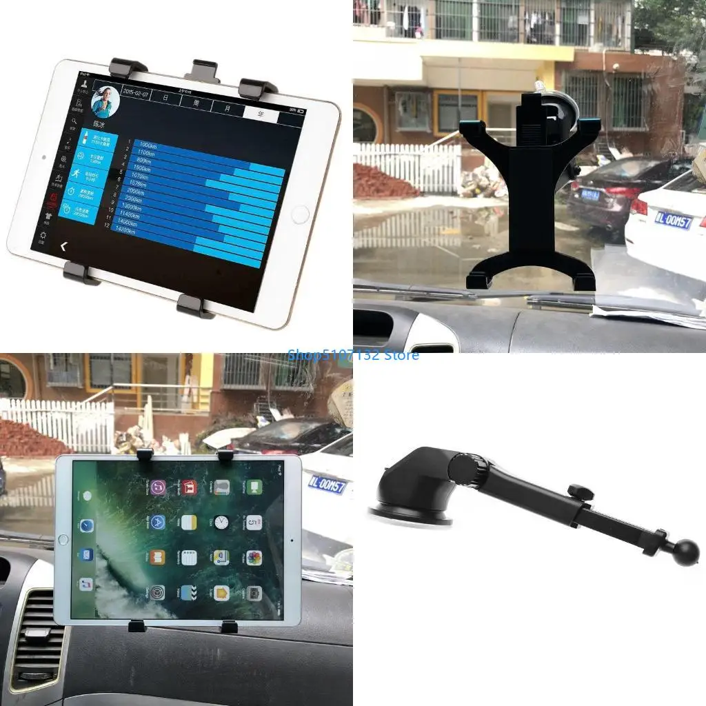 87HD Universal Long Arm Windshield Mobile Cellphone Car Mount Bracket Holder For 7-11 inch Tablet