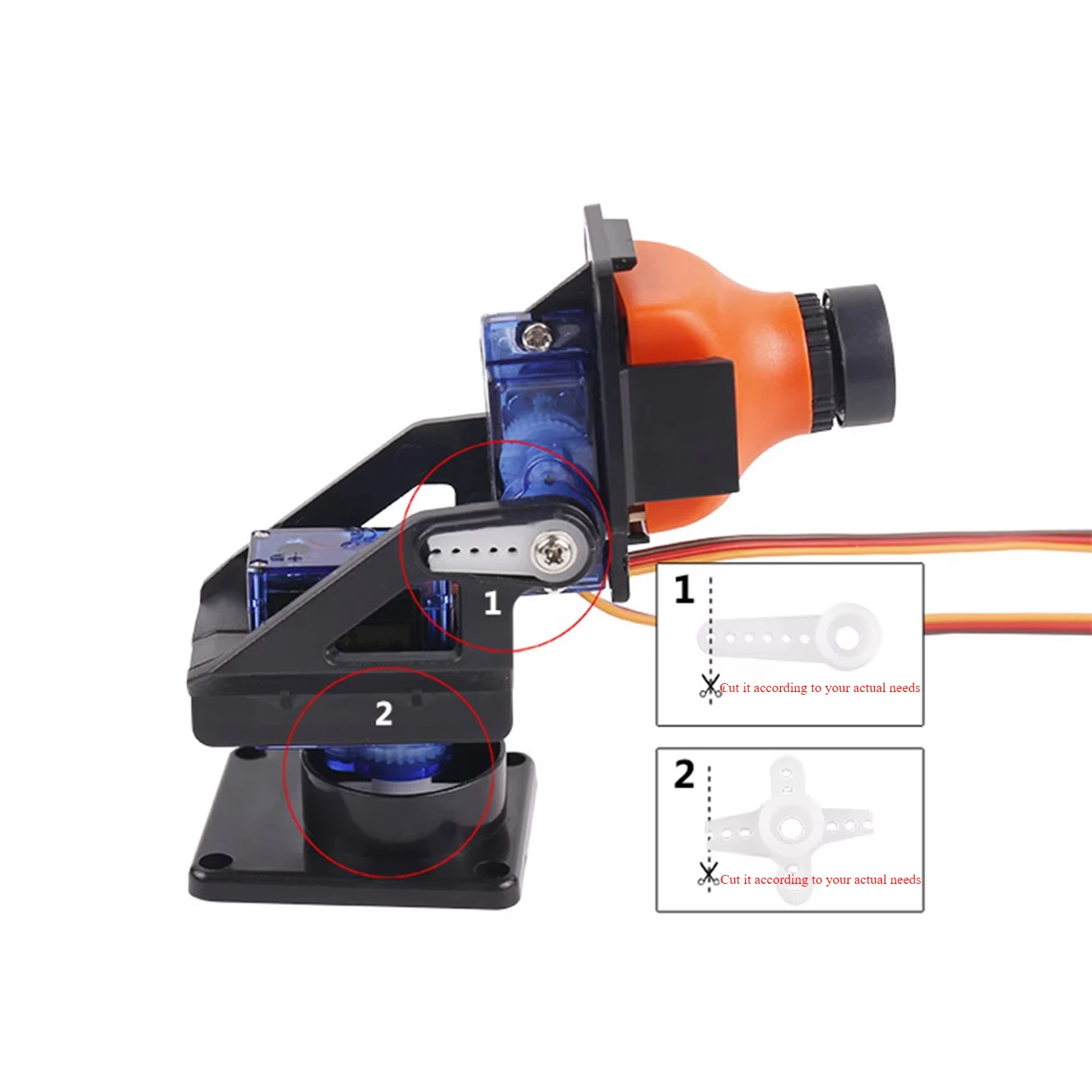 FPV Nylon Dual-Axis Servo PTZ Gimbal Pan / Tilt with 2PCS SG90 9g MG90S Micro Servo for RC Airplane FPV Drone Cameras