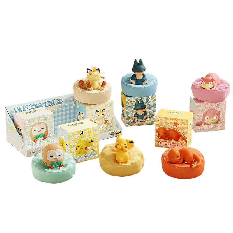 

Pok é mon Leisure Time Series Sleeping Pikachu Charmander Trendy Play Cartoon Ornament Model Garage Kit Children's Gift
