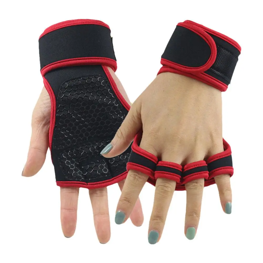 Weightlifting Training Gloves for Men Women itness Sports Body Building Gymnastics Gym Hand Wrist Protector Glove W0S4