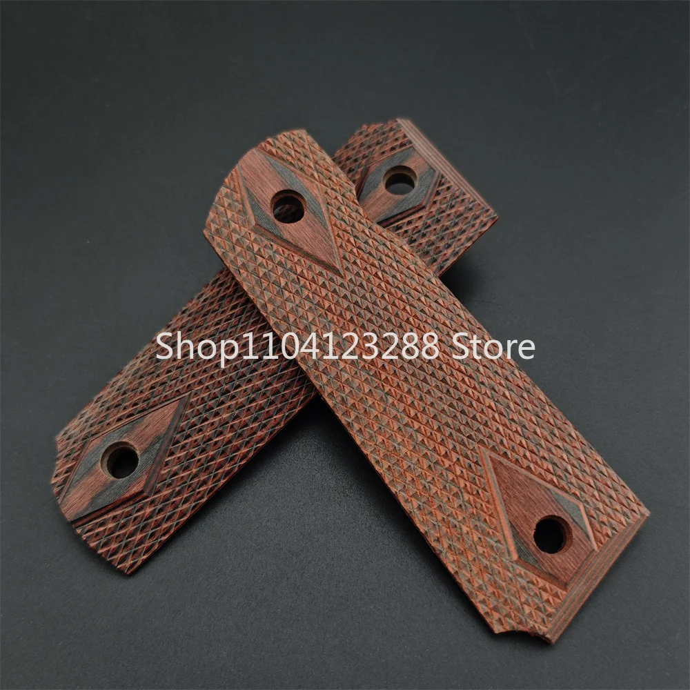 Non-slip Handle 1911 Top-selling 2 PCS Gun Rosewood Grips Patches DIY Anti-slip Wooden Grips Scales Decor Material Blanks Slaba