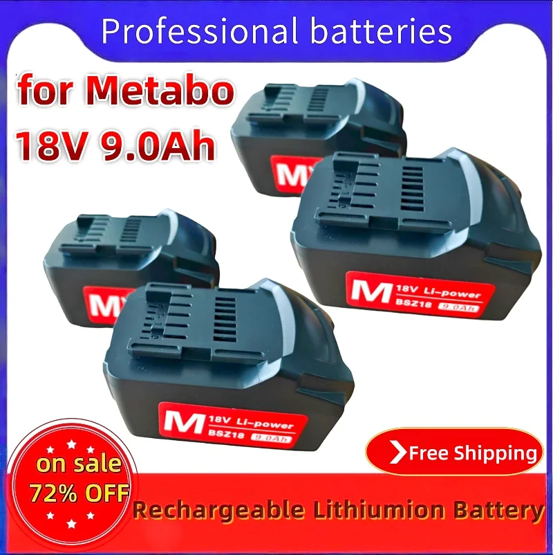 Новый аккумулятор 18 В для аккумуляторных электроинструментов Metabo, дрелей, ключей, молотков для Metabo, аккумулятор 18 В, 9000 мАч, 625592000, 625591000 Новый аккумулятор 18 В для аккумуляторных электроинструментов Metabo, дрелей, ключей, молотков для Metabo, аккумулятор 18 В, 9000 мАч, 625592000, 625591000