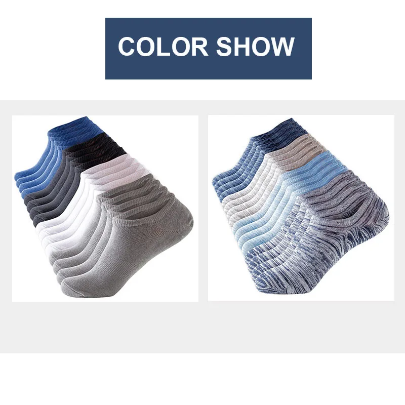 4 Pairs High Quality Men\'s Cotton Socks Summer Fashion Stripes Invisible Silicone Anti-slip And Ankle Large Size Socks EU44-48