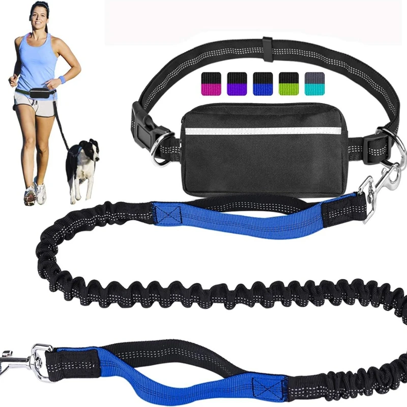 Hands-free Large Dog Running Retractable Supplies Walking  Training,adjustable Waist Belt Dogs Pet Waist Bungee Free Jogging 2