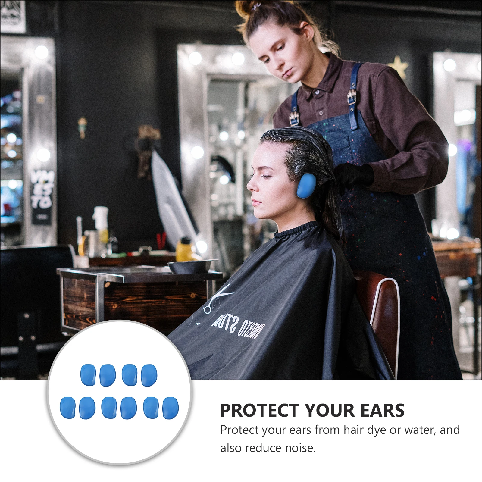 

10 Pcs Earmuffs for Hair Dyeing Covers High Fidelity Ears Dying Blue Protector Washing Man