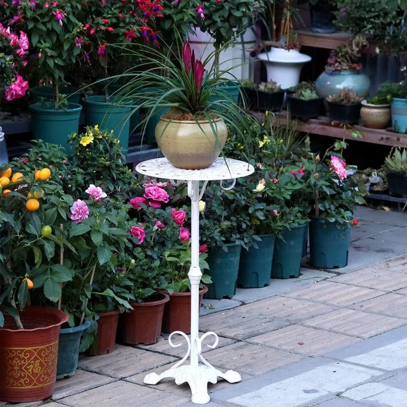 Cast iron column flower stand circular storage balcony indoor and outdoor lift villa succulent courtyard decoration garden floor