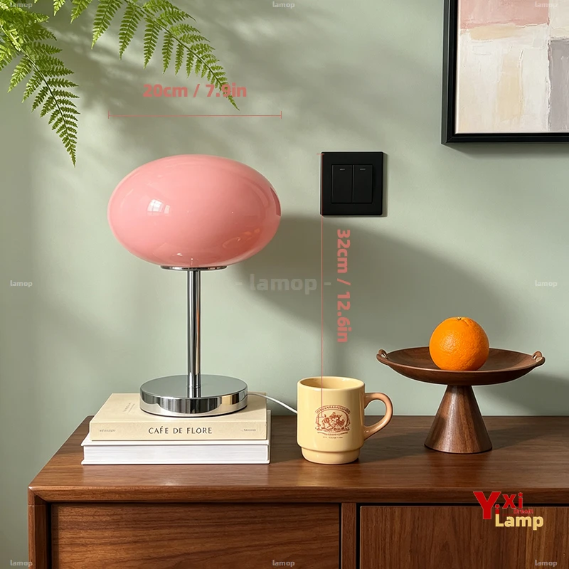 Mid-century vintage table lamp Nordic modern style warm egg-shaped popular bedroom egg tart lamp for bedside and desk