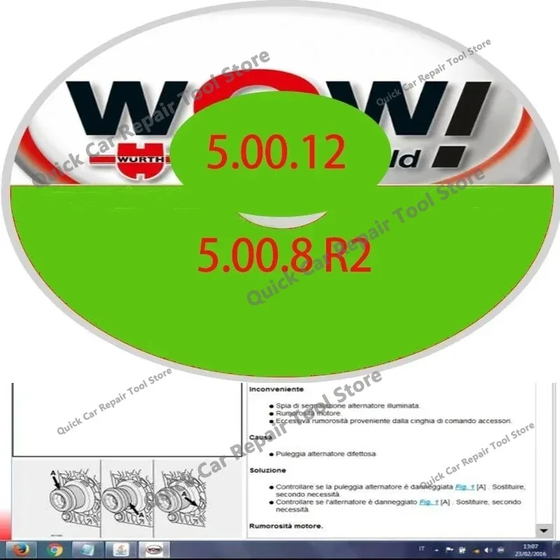 New W-ur-th WOW V5.00.12 WOW 5.00.8 R2 OBD2 scanner Software Multi-languages with Keygen For Tcs Multi-diag Cars Diagnostic Tool