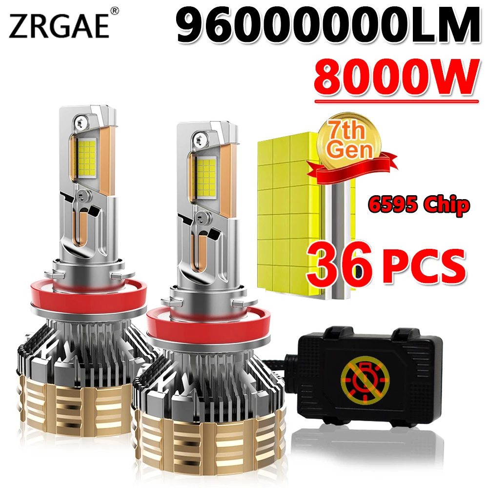 

8000W 96000000LM H7 H4 H11 Светодиодная фара высокой мощности CANbus K5C H1 9005 HB3 9006 HB4 HIR2 9012 Турболампа 6000K Светодиодная автомобильная фара