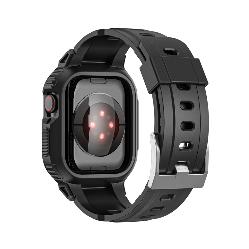 Suitable for Apple Watch Applewatch Strap iWatch One-Piece Armor Pure Color Strap 1-8 Generation image 2