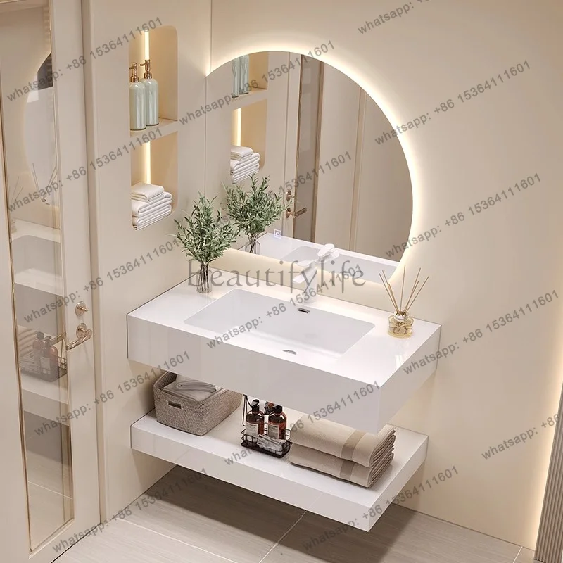 LJYOrganizer Armario de tocador de lujo para dormitorio, sobre lavabo o inodoro, mueble de almacenamiento para cuidado de la piel, armario ahorrador de espacio, mueble de pared para salón
