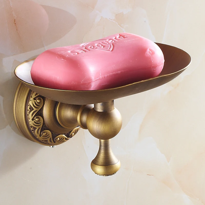 

Винтажный держатель для мыла без дрели, латунный органайзер для ванной комнаты, нержавеющая настенная корзина для мыла, европейский стиль, аксессуары для домашнего спа