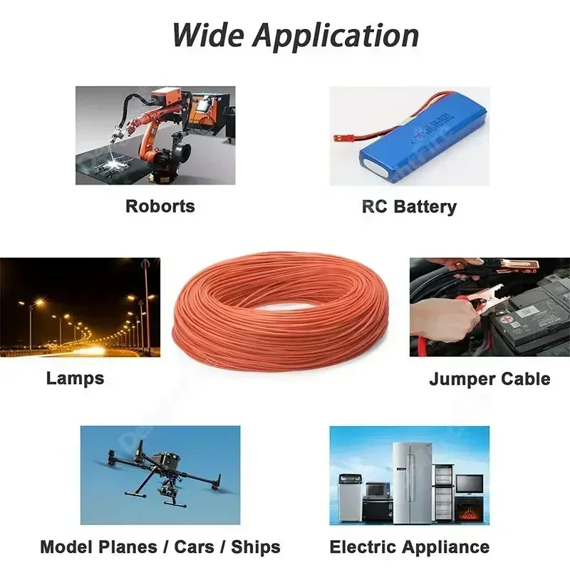 Soft Silicone Wire Tinned Copper 12 10 8 6 4 AWG Silicone Cable Heat Resistant Elecitrcal Wire For Solar Panel Battery Inverter