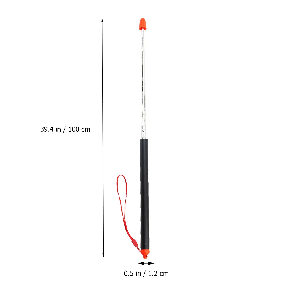 Ponteiro de ensino retrátil de aço inoxidável preto ergonômico antiderrapante para quadro branco sala de aula palestras apresentação ajuda de ensino