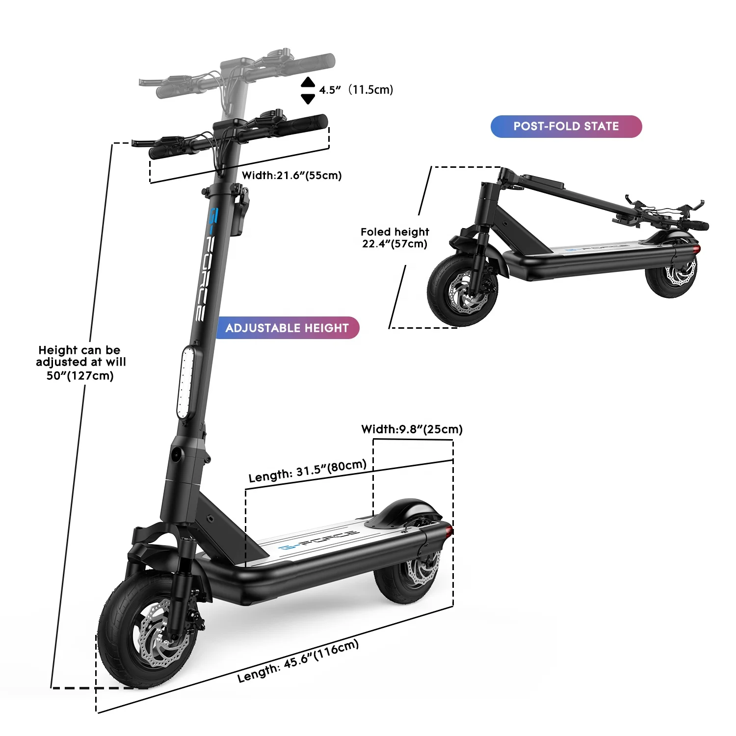 Foldable Electric Scooter for Adults 48V 12Ah Lithium Battery 500W