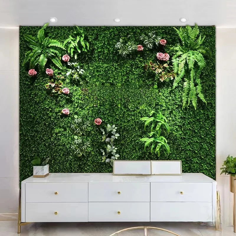 NEUE 3D 40CM * 120CM Künstliche Grüne Pflanzenwand-Platte Plastik-Rasenteppich Garten Heim Hintergrund Wanddekoration – Detail 3