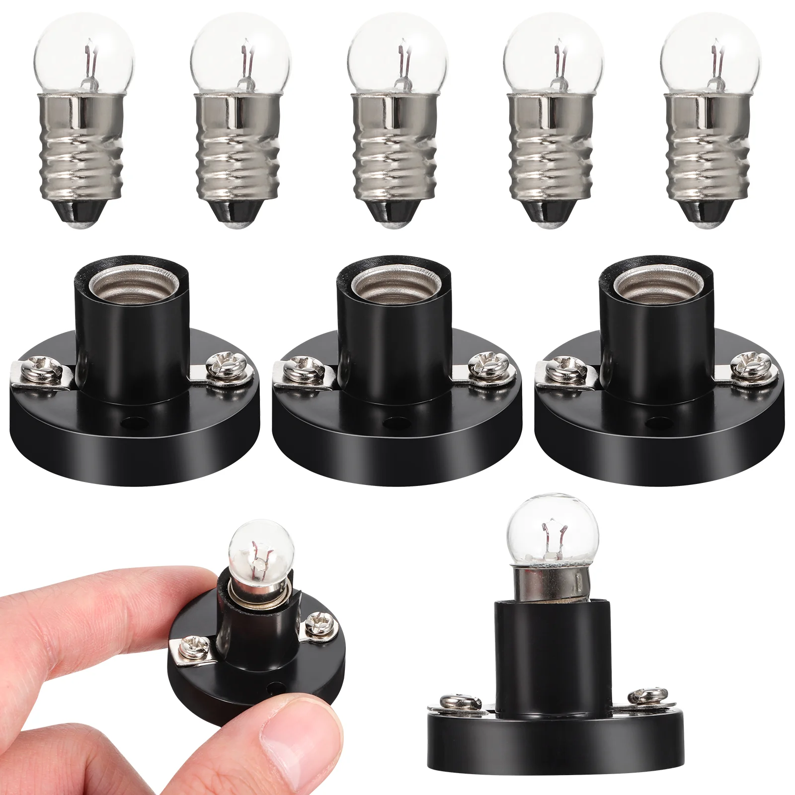 

5 Pcs Screw Lamp Holder Light Socket E10 Bulb Base School Teaching Instruments Physics Small Plastic Experiment Child