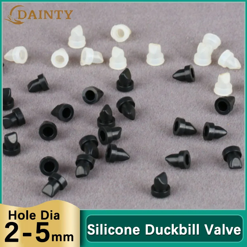 Silicone Duckbill Valve Rubber One-way Check Valve Mini Anti Backflow Valve For Liquid and Gas Backflow Prevent Black White