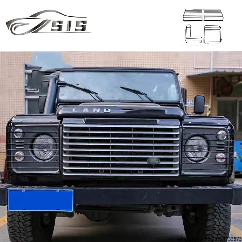 2004-2018 Year Defender Front Headlight Cover Stainless 90/110 Steel Material Lamp Guard Car Headlamps Protection Car Auto Parts