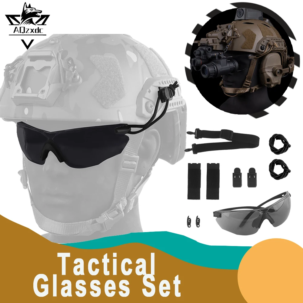 

Tactical Glasses Set Anti-Fog Shock Proof Anti-Dust Eyes sunglasses For Mountaining Cycling Sports Protective Helmet Accessories