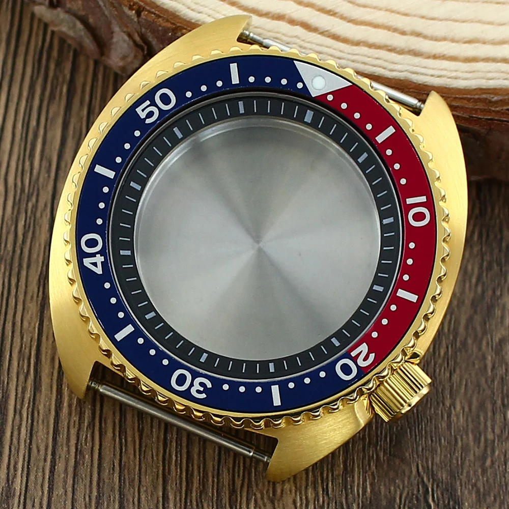45mm Diving pvd Black watch case Sapphire Glass For Tuna SKX 6105
